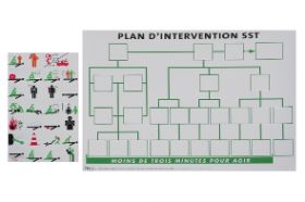 Plan d\'intervention SST papier avec autocollants : Support pédagogique pour la formation des sauveteurs secouristes du travail