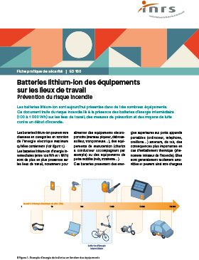 Batteries lithium-ion des équipements sur les lieux de travail