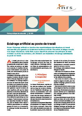 Eclairage artificiel au poste de travail