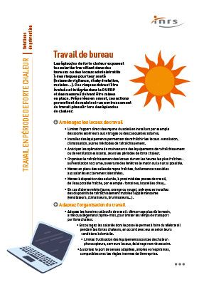 Travail en période de forte chaleur : Travail de bureau