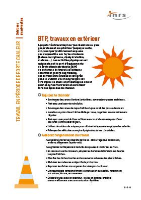 Travail en période de forte chaleur : BTP - Travaux en extérieur