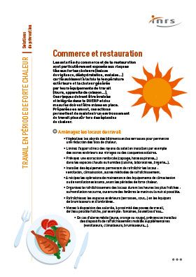 Travail en période de forte chaleur : Commerce et restauration
