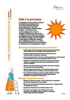 Travail en période forte chaleur : Aide à la personne