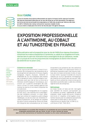 Hygiène et sécurité du travail, revue trimestrielle scientifique de l\'INRS