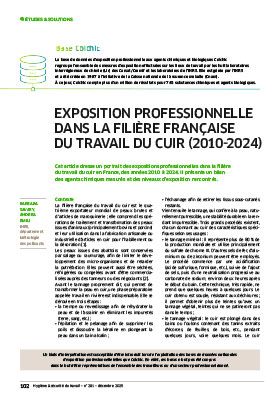 Hygiène et sécurité du travail, revue trimestrielle scientifique de l\'INRS