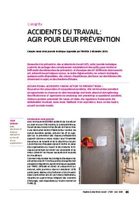 Hygiène et sécurité du travail, revue trimestrielle scientifique de l\'INRS