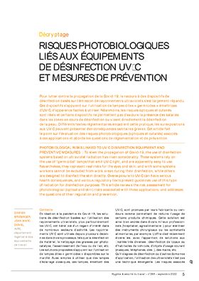 Hygiène et sécurité du travail, revue trimestrielle scientifique de l\'INRS