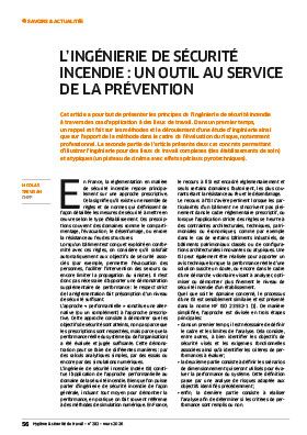 Hygiène et sécurité du travail, revue trimestrielle scientifique de l\'INRS