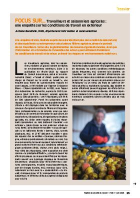 Hygiène et sécurité du travail, revue trimestrielle scientifique de l\'INRS