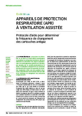Hygiène et sécurité du travail, revue trimestrielle scientifique de l\'INRS