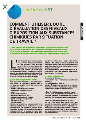 Hygiène et sécurité du travail, revue trimestrielle scientifique de l\'INRS