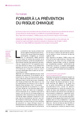 Hygiène et sécurité du travail, revue trimestrielle scientifique de l\'INRS