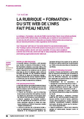 Hygiène et sécurité du travail, revue trimestrielle scientifique de l\'INRS