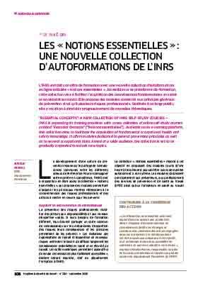 Hygiène et sécurité du travail, revue trimestrielle scientifique de l\'INRS