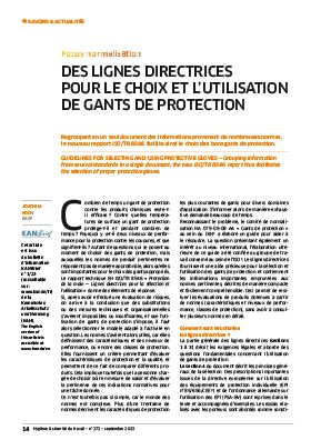 Hygiène et sécurité du travail, revue trimestrielle scientifique de l\'INRS