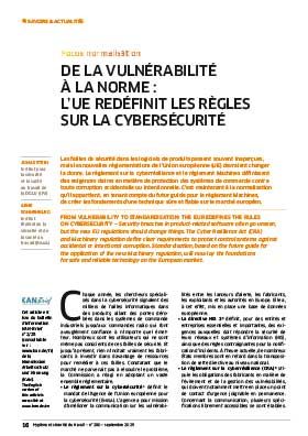 Hygiène et sécurité du travail, revue trimestrielle scientifique de l\'INRS