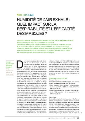 Hygiène et sécurité du travail, revue trimestrielle scientifique de l\'INRS