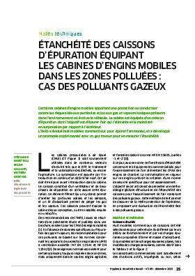 Hygiène et sécurité du travail, revue trimestrielle scientifique de l\'INRS