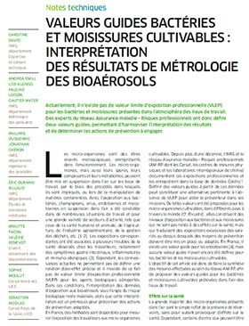 Hygiène et sécurité du travail, revue trimestrielle scientifique de l\'INRS