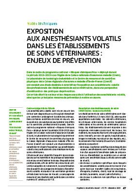 Hygiène et sécurité du travail, revue trimestrielle scientifique de l\'INRS