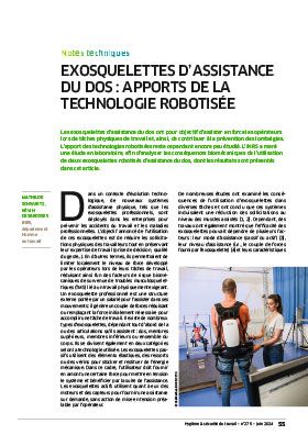 Hygiène et sécurité du travail, revue trimestrielle scientifique de l\'INRS