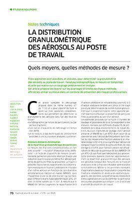 Hygiène et sécurité du travail, revue trimestrielle scientifique de l\'INRS