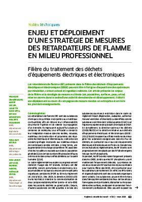 Hygiène et sécurité du travail, revue trimestrielle scientifique de l\'INRS