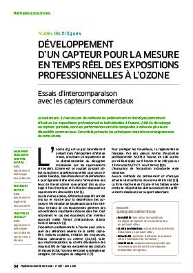 Hygiène et sécurité du travail, revue trimestrielle scientifique de l\'INRS
