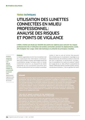 Hygiène et sécurité du travail, revue trimestrielle scientifique de l\'INRS