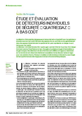 Hygiène et sécurité du travail, revue trimestrielle scientifique de l\'INRS