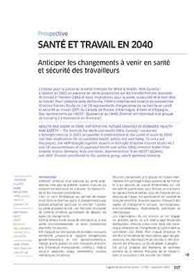 Hygiène et sécurité du travail, revue trimestrielle scientifique de l\'INRS