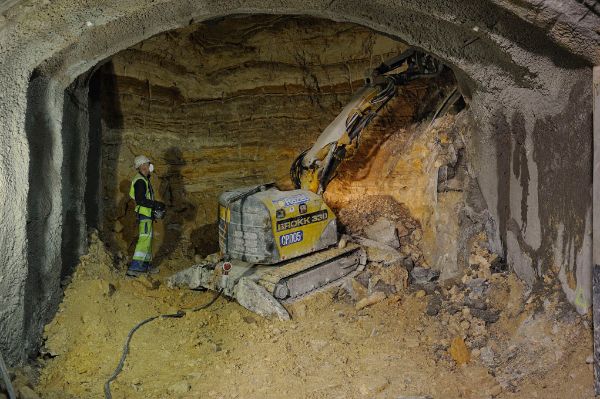 Creusement des tunnels du métro parisien