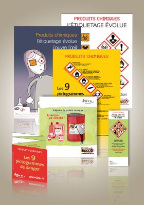 Kit de sensibilisation à l\'étiquetage des produits chimiques. : Ensemble d\'affiches et de dépliants sur l\'étiquetage CLP
