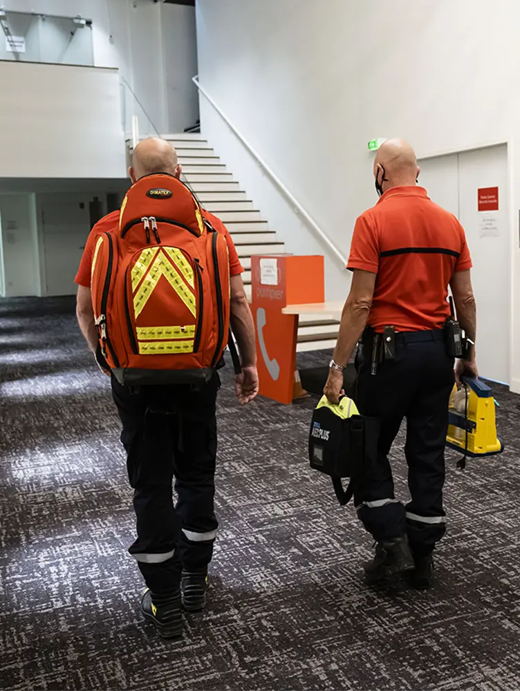 Intervention des pompiers à la suite d'une alerte