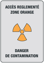zone contrôlée orange, danger de contamination